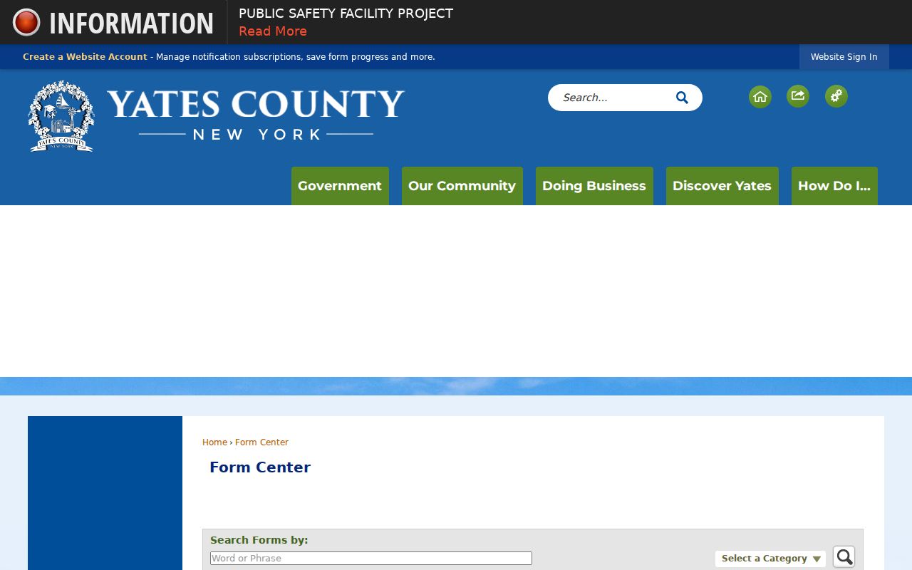 Yates County arrest record fallback through the general FOIL request center