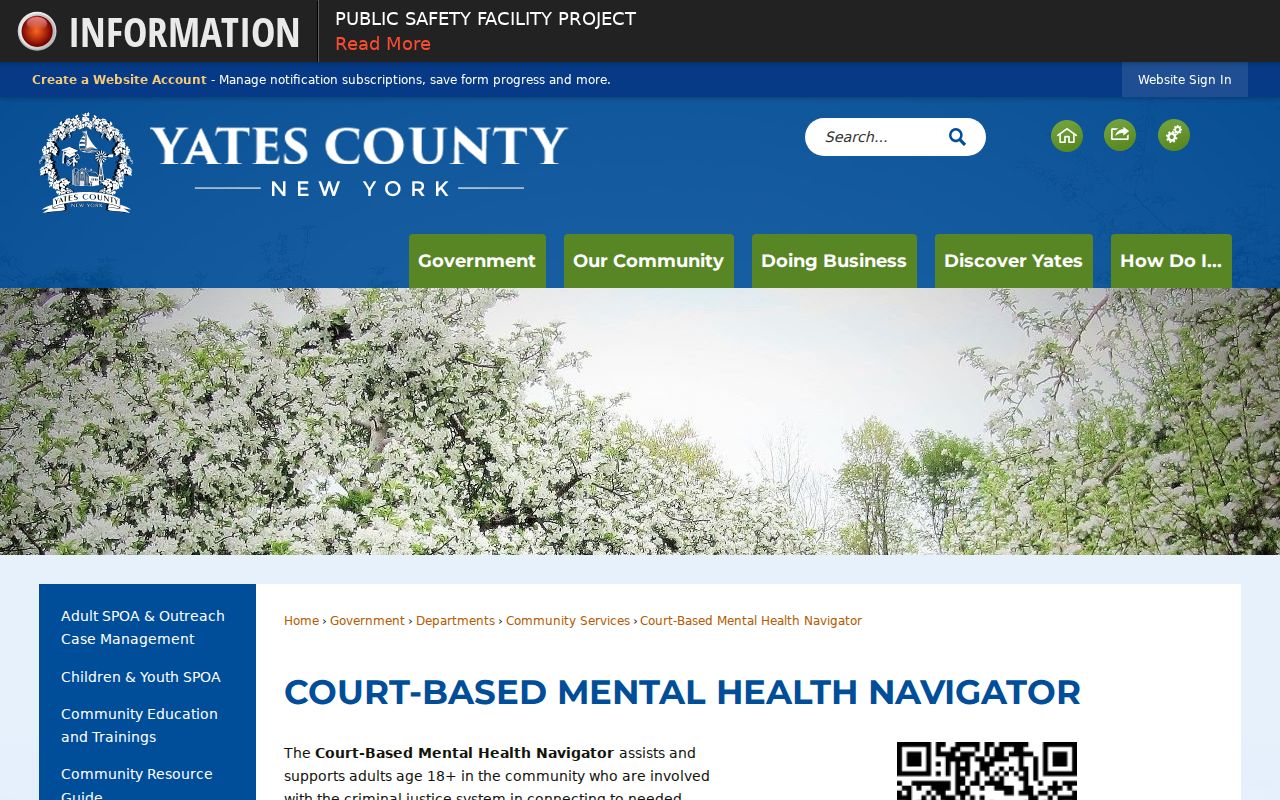 Yates County Court-Based Mental Health Navigator program