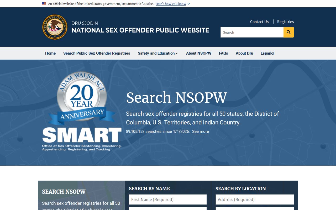 National search layer for Yates County sex offender registry checks